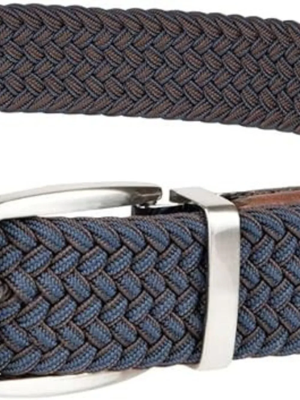 Tommy Men's Stretch Braided Reversible Leather Trim Belt | Navy | L/XL(38-42)